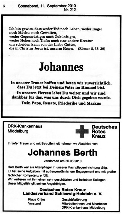 Todesanzeige Kieler Nachrichten